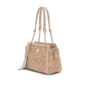 B.S.D.S冰山袋鼠 - 布朗小姐 - 甜美金鍊兩用托特包 - 粉杏色【9088-C】