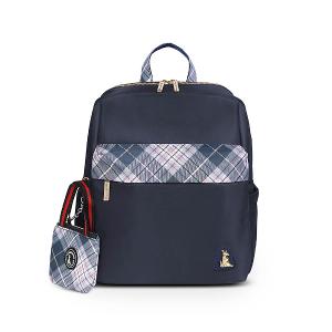 B.S.D.S冰山袋鼠 - 都會名伶 - 英倫風造型附插袋後背包 - 古典藍【K091B】