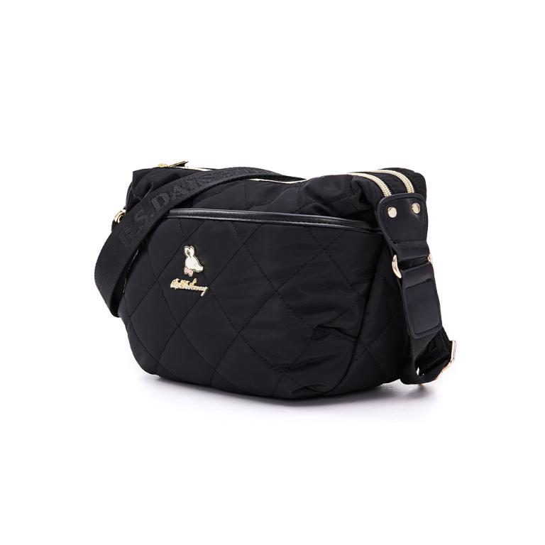 B.S.D.S冰山袋鼠 - 霓虹甜心 - 菱格休閒輕巧斜背包 - 黑加侖【Z9811-AK】