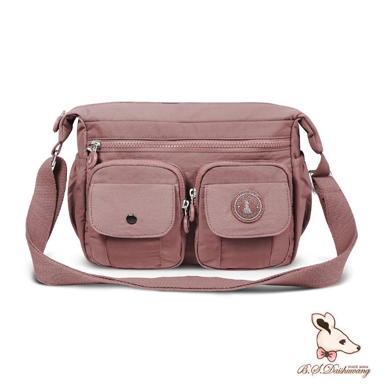 B.S.D.S冰山袋鼠 - 樂活遊記 - 格紋造型收納斜背包 - 香檳粉【X1218CP】