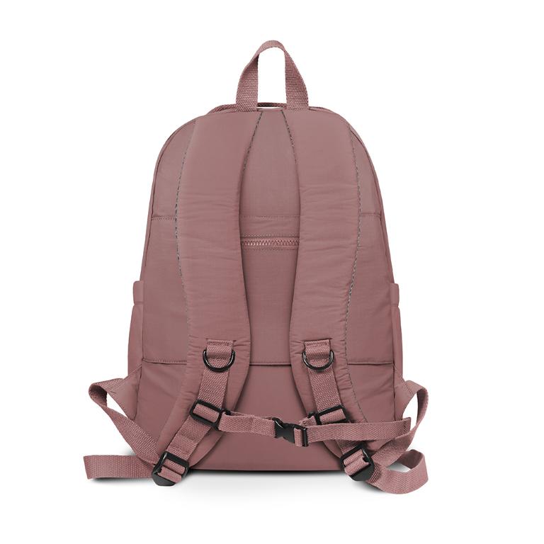 B.S.D.S冰山袋鼠 - 樂活遊記 - 格紋多口袋附插袋胸扣後背包 - 香檳粉【X1123CP】