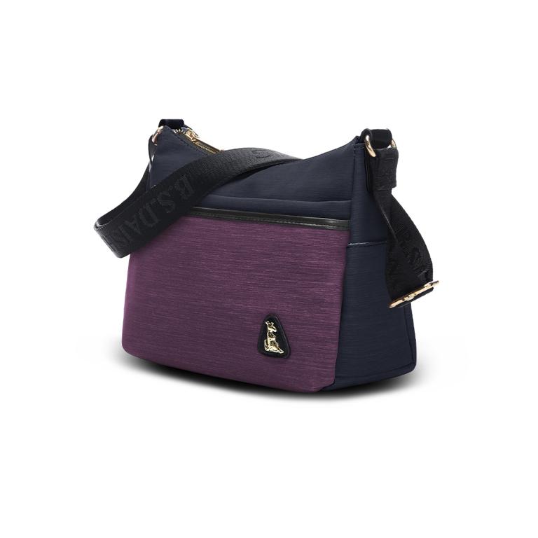 B.S.D.S冰山袋鼠 - 玩色主義 - 雙色休閒輕量斜背包 - 野莓黑【9006-KU】