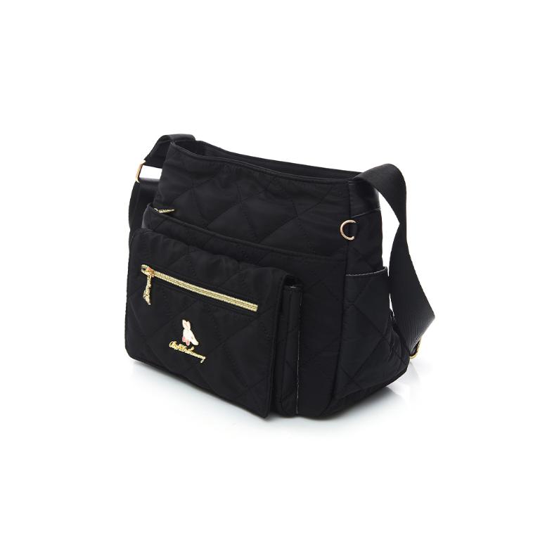 B.S.D.S冰山袋鼠 - 霓虹甜心 - 菱格多層收納斜背包 - 黑加侖【Z20061-AK】