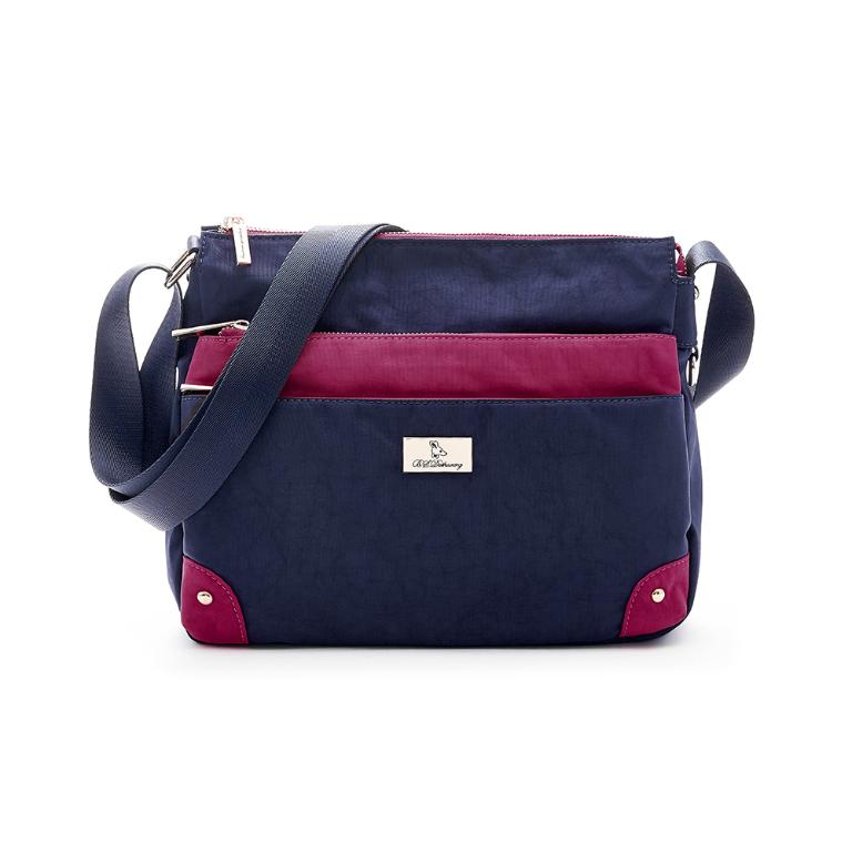 B.S.D.S冰山袋鼠 - 雙色聖代 - 玩色實搭多層百搭斜背包 - 藏青莓【F2503-BP】