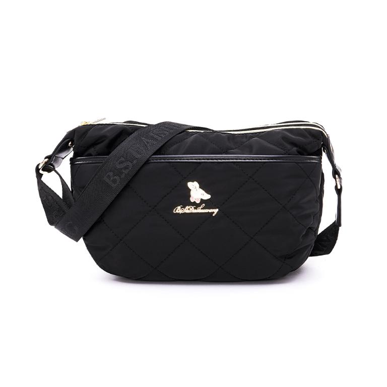 B.S.D.S冰山袋鼠 - 霓虹甜心 - 菱格休閒輕巧斜背包 - 黑加侖【Z9811-AK】