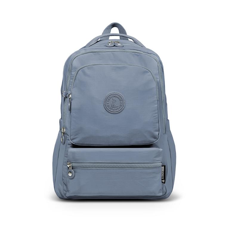 B.S.D.S冰山袋鼠 - 樂活遊記 - 格紋多夾層附插袋胸扣後背包 - 藍色【X1251B】