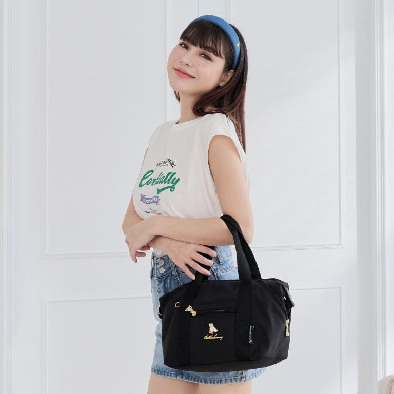 B.S.D.S冰山袋鼠 - 濃情札記 - 多口袋兩用手提包 - 黑色【V1238K】