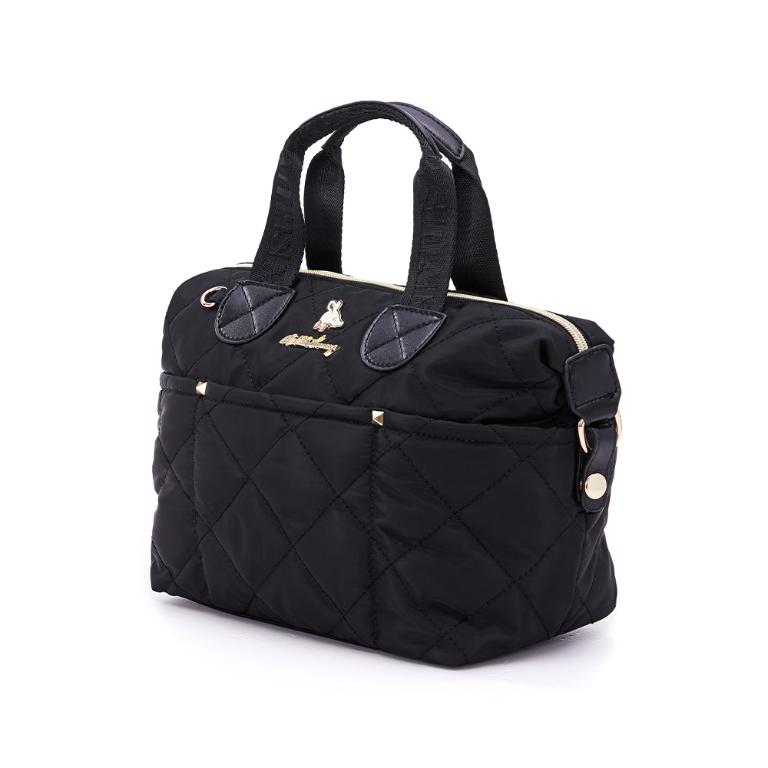 B.S.D.S冰山袋鼠 - 霓虹甜心 - 菱格多口袋兩用手提包 - 黑加侖【Z106-AK】