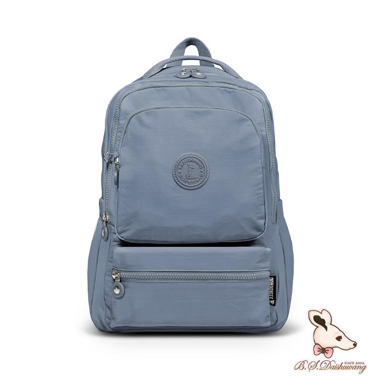 B.S.D.S冰山袋鼠 - 樂活遊記 - 格紋多夾層附插袋胸扣後背包 - 藍色【X1251B】