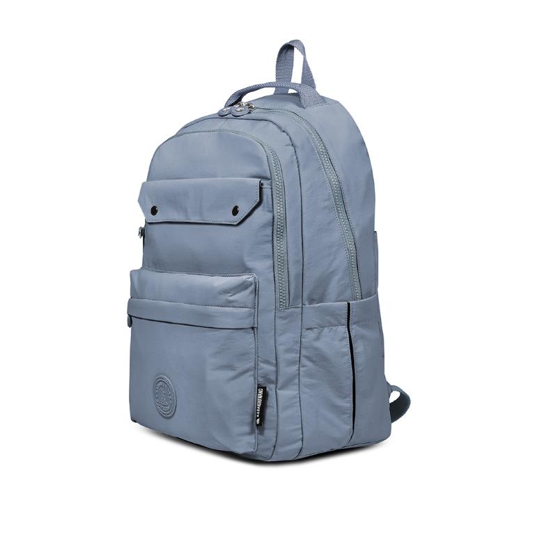 B.S.D.S冰山袋鼠 - 樂活遊記 - 格紋大容量附插袋胸扣後背包 - 藍色【X1250B】