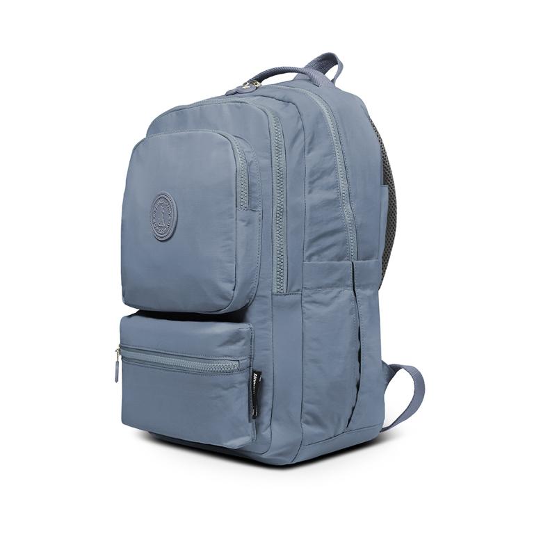 B.S.D.S冰山袋鼠 - 樂活遊記 - 格紋多夾層附插袋胸扣後背包 - 藍色【X1251B】