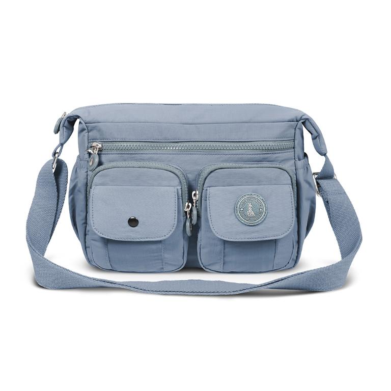 B.S.D.S冰山袋鼠 - 樂活遊記 - 格紋造型收納斜背包 - 藍色【X1218B】