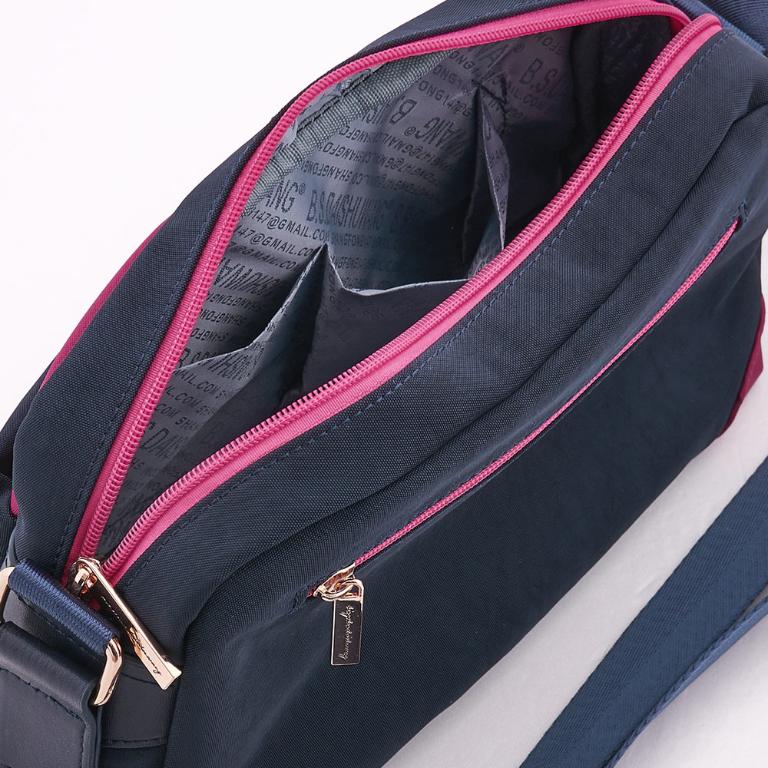 B.S.D.S冰山袋鼠 - 雙色聖代 - 玩色實搭圓角造型斜背包 - 藏青莓【F2507-BP】