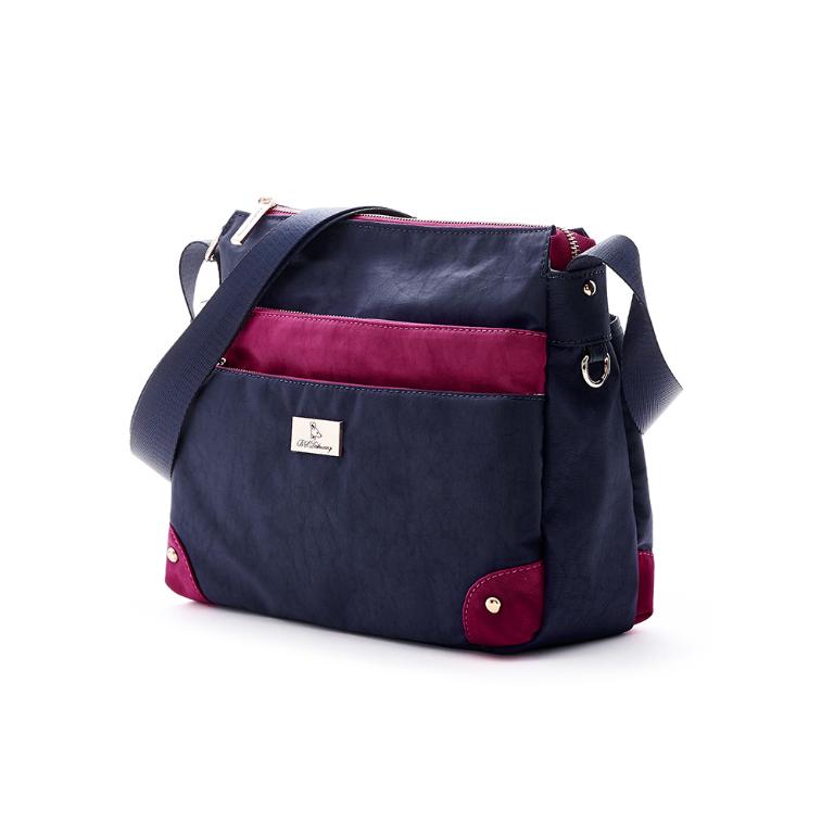 B.S.D.S冰山袋鼠 - 雙色聖代 - 玩色實搭多層百搭斜背包 - 藏青莓【F2503-BP】