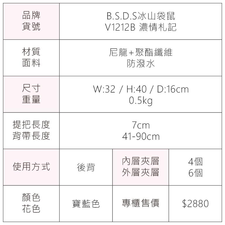 B.S.D.S冰山袋鼠 - 濃情札記 - 經典造型附插袋後背包 - 寶藍色【V1212B】