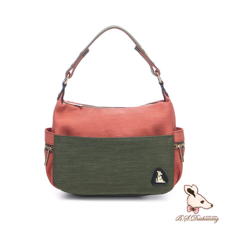 B.S.D.S冰山袋鼠 - 玩色主義 - 雙色可拆式斜肩包 - 甜柚綠【9003-OG】