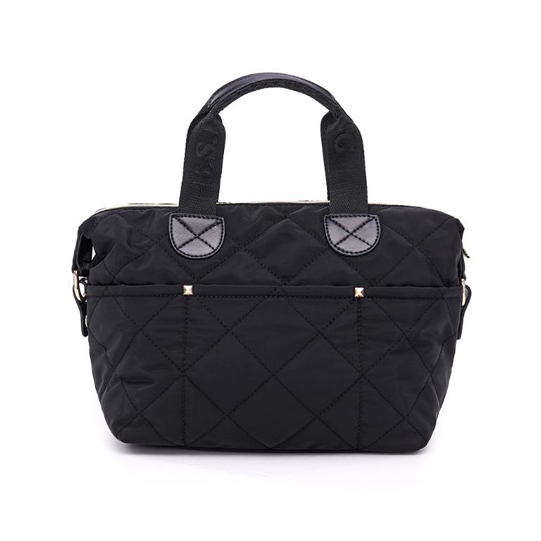 B.S.D.S冰山袋鼠 - 霓虹甜心 - 菱格多口袋兩用手提包 - 黑加侖【Z106-AK】