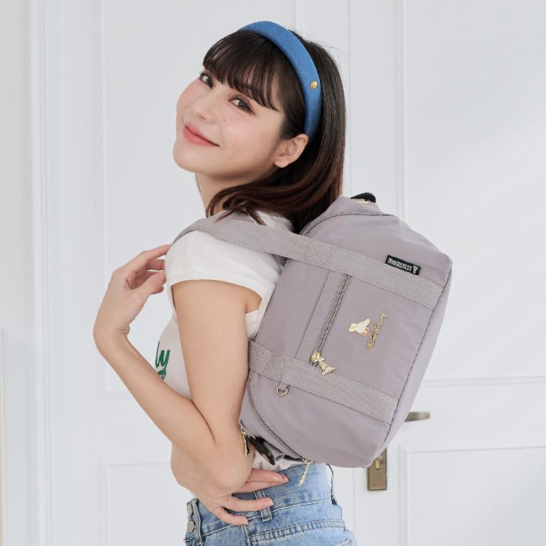 B.S.D.S冰山袋鼠 - 濃情札記 - 多口袋兩用手提包 - 灰色【V1238GR】