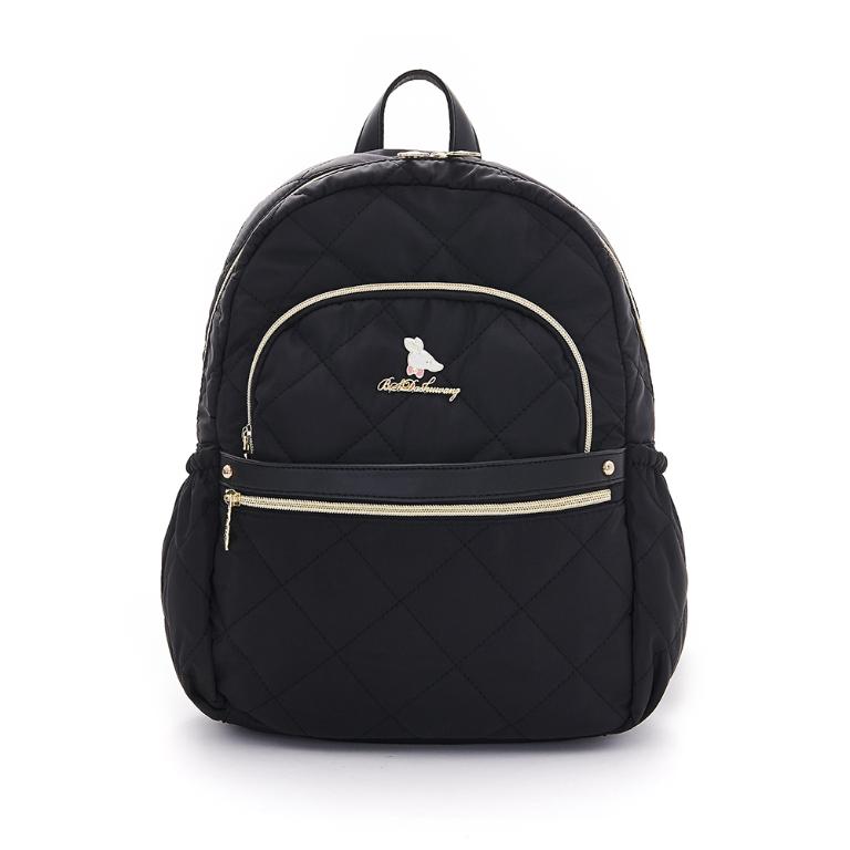 B.S.D.S冰山袋鼠 - 霓虹甜心 - 菱格多口袋後背包 - 黑加侖【Z116-AK】