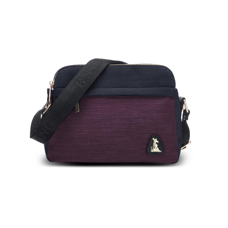 B.S.D.S冰山袋鼠 - 玩色主義 - 雙色多層收納貝殼包 - 野莓黑【9004-KU】