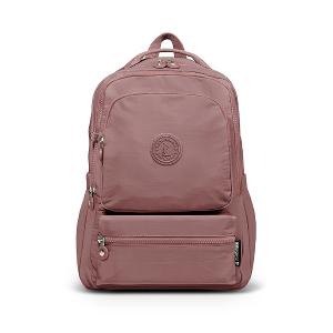 B.S.D.S冰山袋鼠 - 樂活遊記 - 格紋多夾層附插袋胸扣後背包 - 香檳粉【X1251CP】