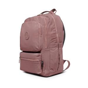 B.S.D.S冰山袋鼠 - 樂活遊記 - 格紋多夾層附插袋胸扣後背包 - 香檳粉【X1251CP】