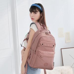 B.S.D.S冰山袋鼠 - 樂活遊記 - 格紋大容量附插袋胸扣後背包 - 香檳粉【X1250CP】