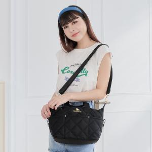 B.S.D.S冰山袋鼠 - 霓虹甜心 - 菱格多口袋兩用手提包 - 黑加侖【Z106-AK】