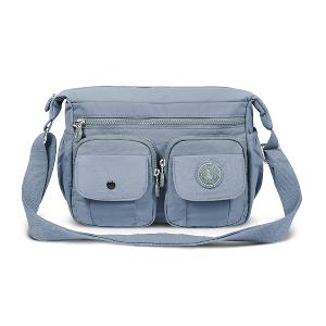 B.S.D.S冰山袋鼠 - 樂活遊記 - 格紋造型收納斜背包 - 藍色【X1218B】