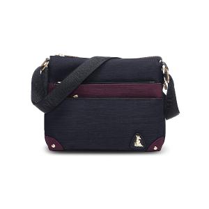 B.S.D.S冰山袋鼠 - 玩色主義 - 雙色多層百搭斜背包 - 野莓黑【9008-KU】