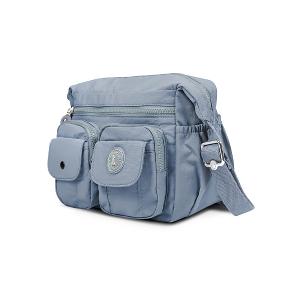 B.S.D.S冰山袋鼠 - 樂活遊記 - 格紋造型收納斜背包 - 藍色【X1218B】