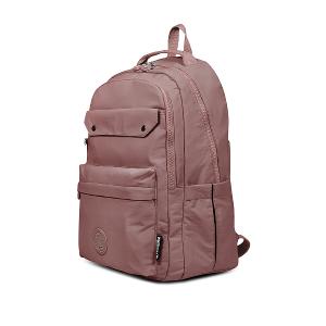 B.S.D.S冰山袋鼠 - 樂活遊記 - 格紋大容量附插袋胸扣後背包 - 香檳粉【X1250CP】