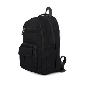 B.S.D.S冰山袋鼠 - 樂活遊記 - 格紋多口袋附插袋胸扣後背包 - 黑色【X1123K】