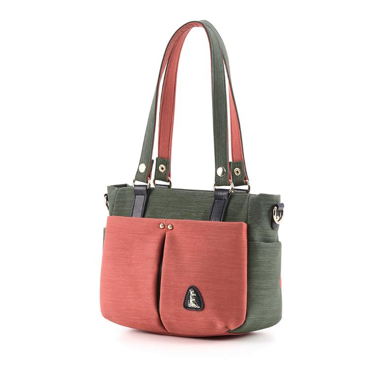 B.S.D.S冰山袋鼠 - 玩色主義 - 雙色輕量多層托特包 - 甜柚綠【9010-OG】