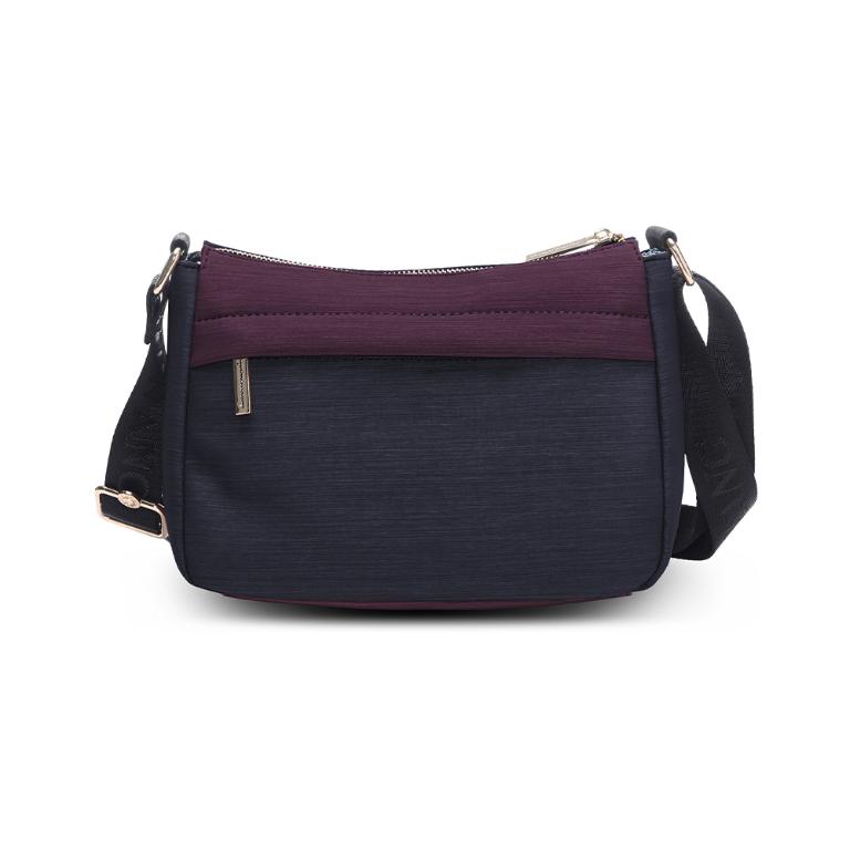 B.S.D.S冰山袋鼠 - 玩色主義 - 雙色輕量多層斜背包 - 野莓黑【9001-KU】