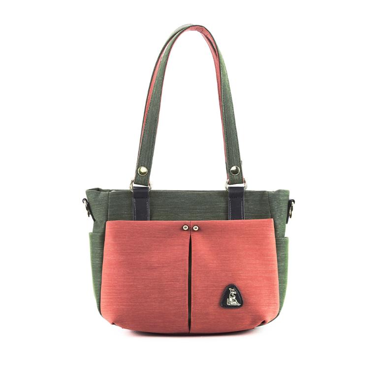 B.S.D.S冰山袋鼠 - 玩色主義 - 雙色輕量多層托特包 - 甜柚綠【9010-OG】