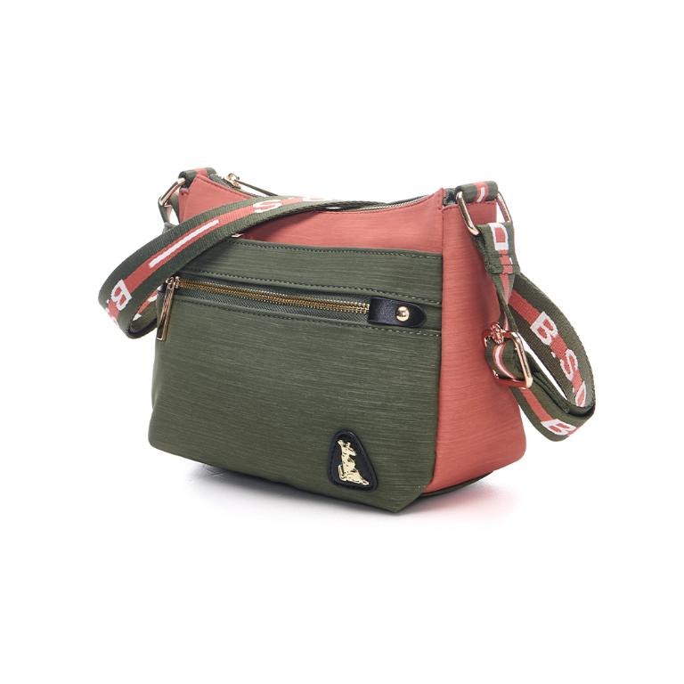 B.S.D.S冰山袋鼠 - 玩色主義 - 雙色輕量多層斜背包 - 甜柚綠【9001-OG】
