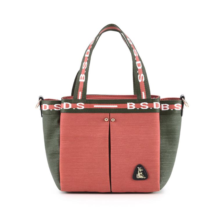 B.S.D.S冰山袋鼠 - 玩色主義 - 雙色輕量多層購物包 - 甜柚綠【9012-OG】