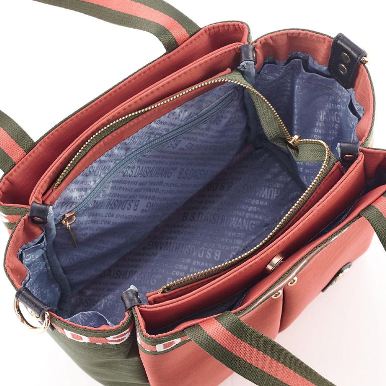 B.S.D.S冰山袋鼠 - 玩色主義 - 雙色輕量多層購物包 - 甜柚綠【9012-OG】