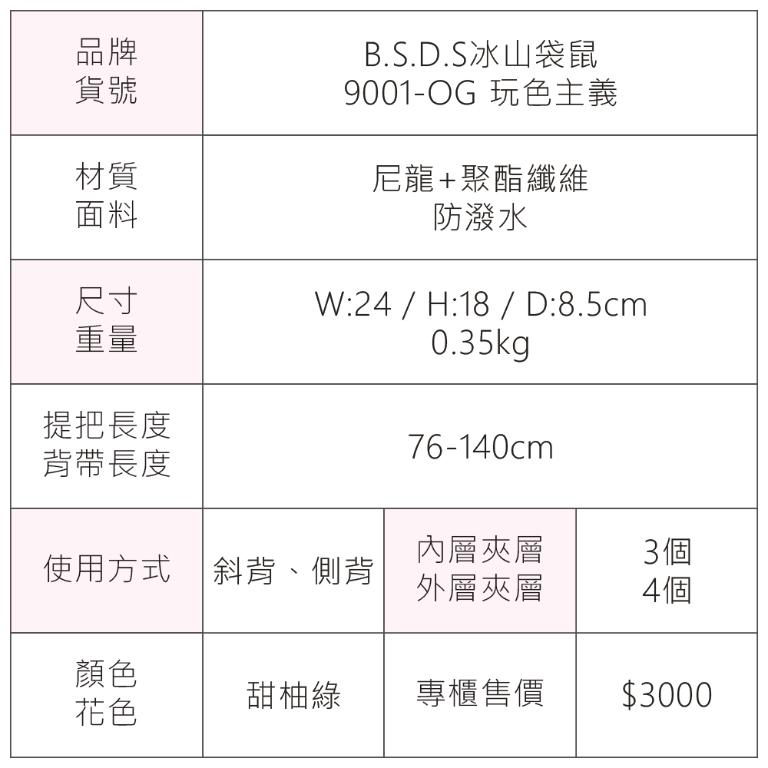 B.S.D.S冰山袋鼠 - 玩色主義 - 雙色輕量多層斜背包 - 甜柚綠【9001-OG】