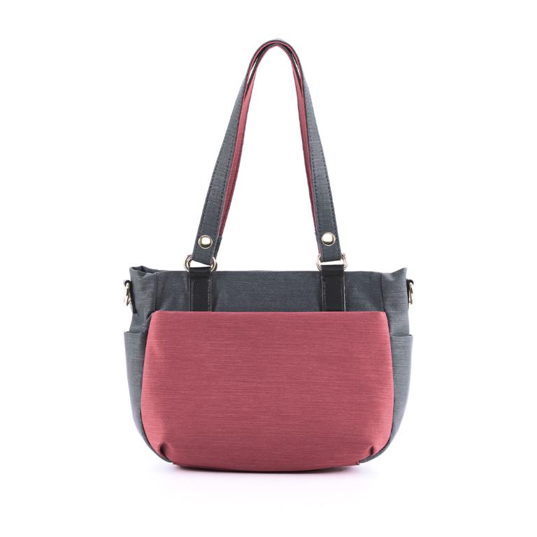 B.S.D.S冰山袋鼠 - 玩色主義 - 雙色輕量多層托特包 - 酒紅灰【9010-RG】