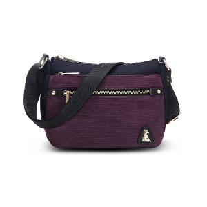 B.S.D.S冰山袋鼠 - 玩色主義 - 雙色輕量多層斜背包 - 野莓黑【9001-KU】