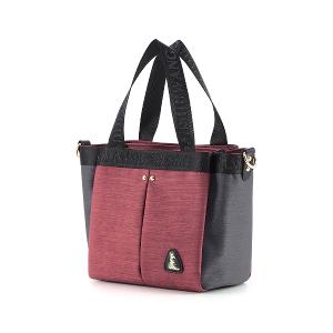 B.S.D.S冰山袋鼠 - 玩色主義 - 雙色輕量多層購物包 - 酒紅灰【9012-RG】