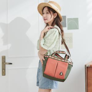 B.S.D.S冰山袋鼠 - 玩色主義 - 雙色輕量多層購物包 - 甜柚綠【9012-OG】