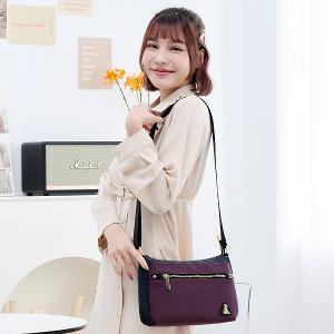 B.S.D.S冰山袋鼠 - 玩色主義 - 雙色輕量多層斜背包 - 野莓黑【9001-KU】