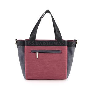B.S.D.S冰山袋鼠 - 玩色主義 - 雙色輕量多層購物包 - 酒紅灰【9012-RG】