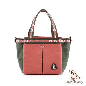 B.S.D.S冰山袋鼠 - 玩色主義 - 雙色輕量多層購物包 - 甜柚綠【9012-OG】