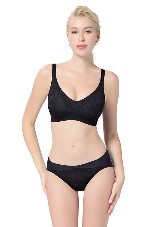 【思薇爾】Love myself系列M-3XL無鋼圈模杯蕾絲舒適包覆無痕女內衣(黑色)