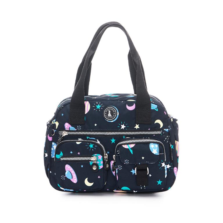 B.S.D.S冰山袋鼠 - 楓糖瑪芝 - 多夾層兩用手提包 - 星球黑【518KK】