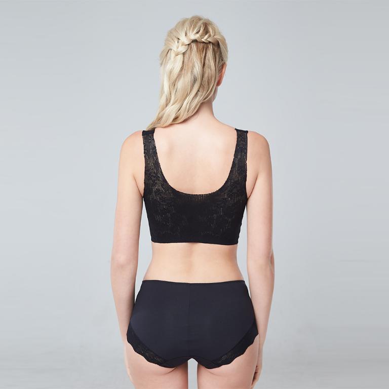 【思薇爾】Love myself系列M-3XL無鋼圈蕾絲舒適包覆無痕短背心(黑色)